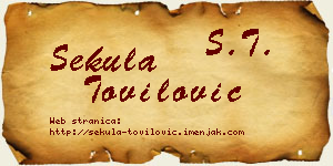 Sekula Tovilović vizit kartica